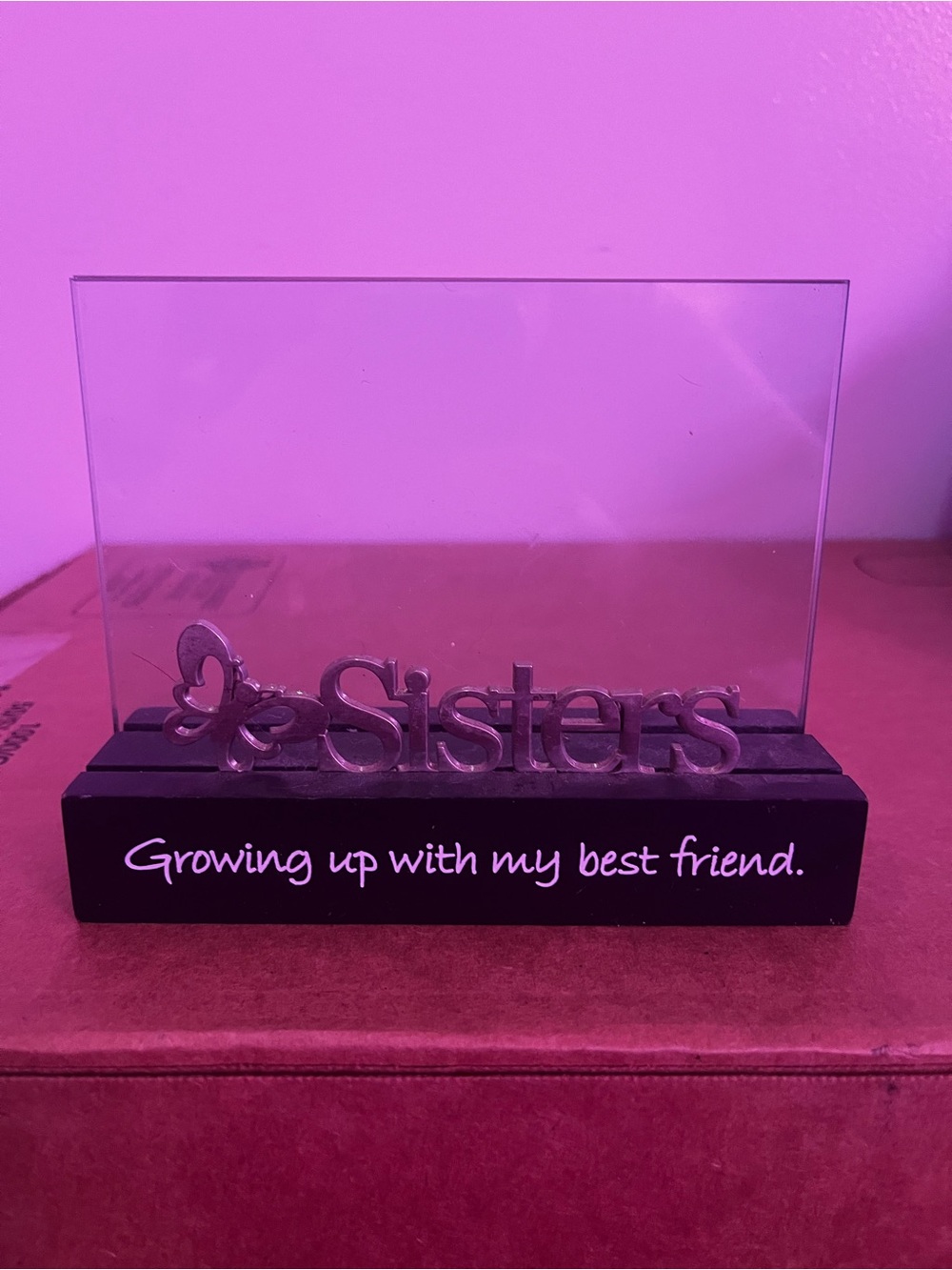 Sisters Photo Frame - Black Base with Silver Accent